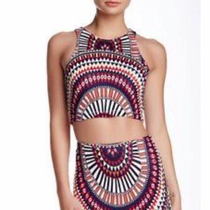 Mara Hoffman Jersey Geometric Print Crop Top